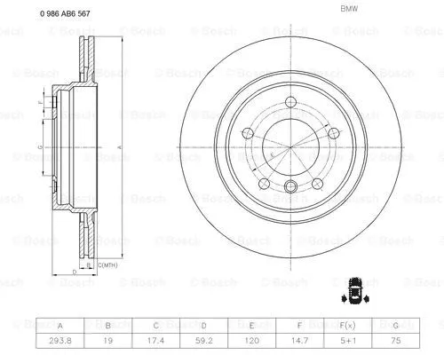 Brake Disc (0 986 AB6 567)