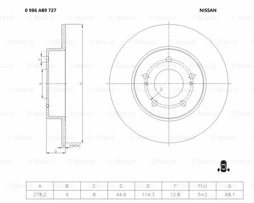 Brake Disc (0 986 AB9 727)