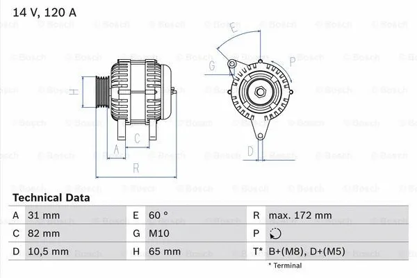 Alternator (0 986 038 180)