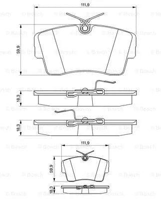 Brake Pad Set, disc brake (0 986 469 761)