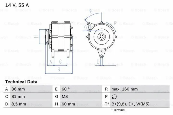 Alternator (0 986 036 020)