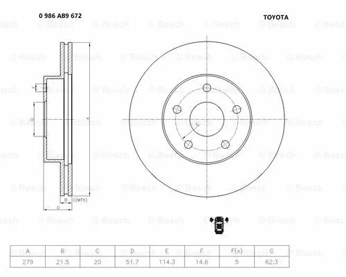 Brake Disc (0 986 AB9 672)