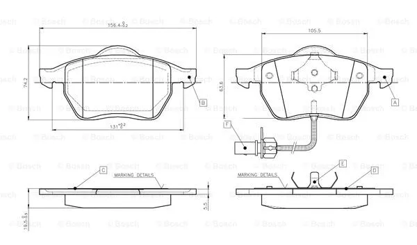 Brake Pad Set, disc brake (0 986 TB2 673)