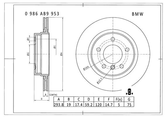 Brake Disc (0 986 AB9 953)