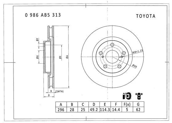 Brake Disc (0 986 AB5 313)