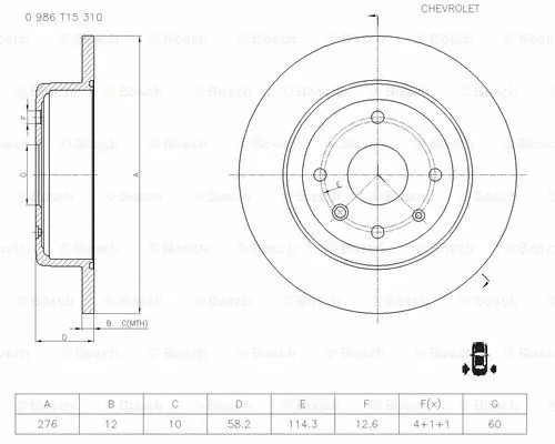 Brake Disc (0 986 T15 310)