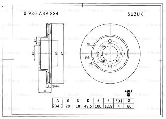 Brake Disc (0 986 AB9 884)