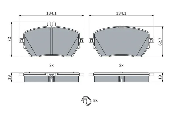 Brake Pad Set, disc brake (0 986 424 887)