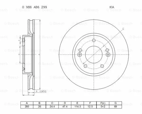 Brake Disc (0 986 AB6 299)