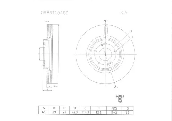 Brake Disc (0 986 T15 409)