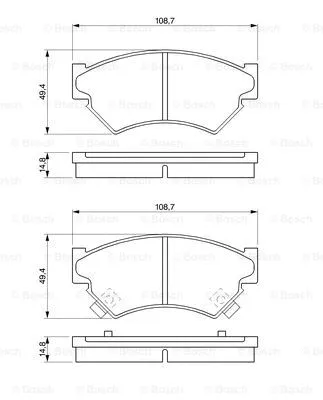Brake Pad Set, disc brake (0 986 461 128)