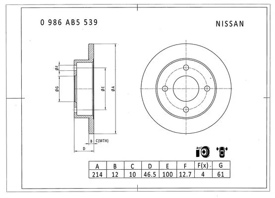 Brake Disc (0 986 AB5 539)