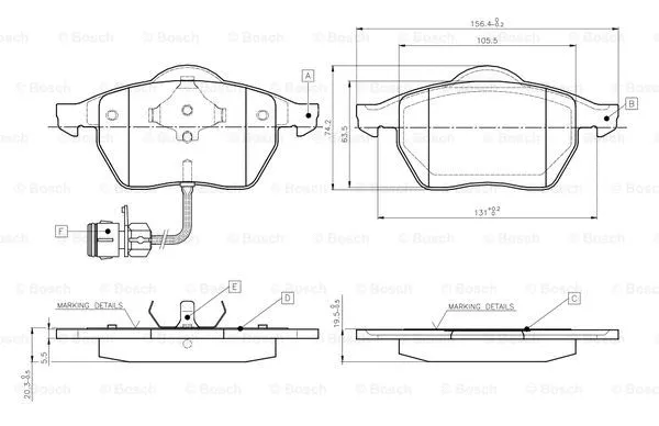 Brake Pad Set, disc brake (0 986 TB2 213)