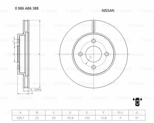 Brake Disc (0 986 AB6 388)
