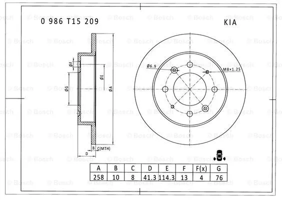 Brake Disc (0 986 T15 209)