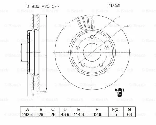 Brake Disc (0 986 AB5 547)