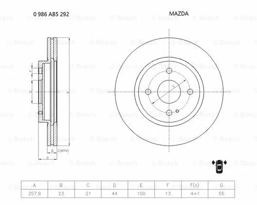 Brake Disc (0 986 AB5 292)