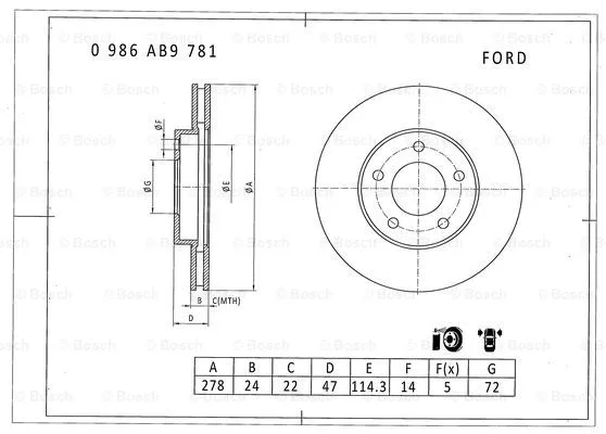 Brake Disc (0 986 AB9 781)