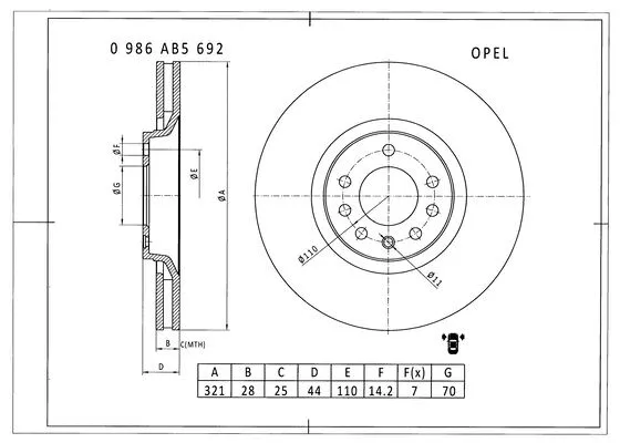 Brake Disc (0 986 AB5 692)