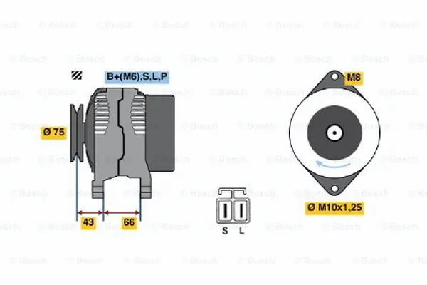 Alternator (0 986 037 491)