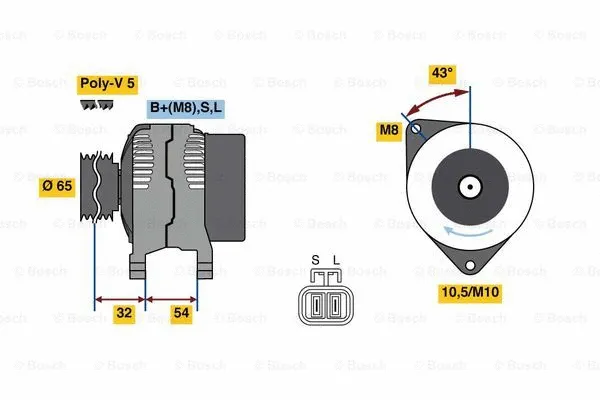 Alternator (0 986 081 050)
