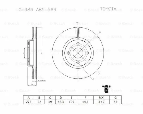 Brake Disc (0 986 AB5 566)