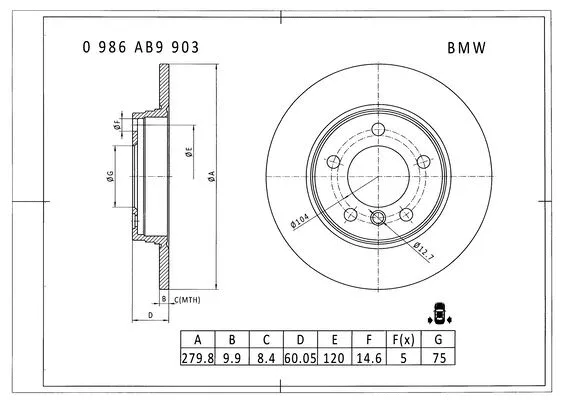 Brake Disc (0 986 AB9 903)