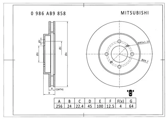 Brake Disc (0 986 AB9 858)