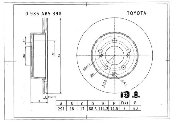 Brake Disc (0 986 AB5 398)