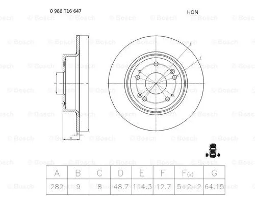 Brake Disc (0 986 T16 647)