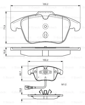 Brake Pad Set, disc brake (0 986 TB3 154)