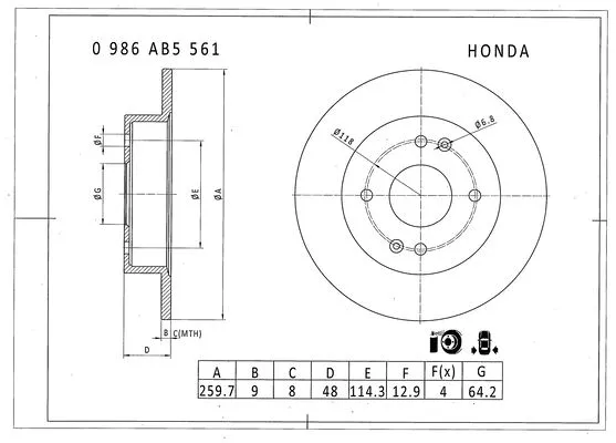 Brake Disc (0 986 AB5 561)