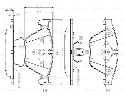 Brake Pad Set, disc brake (0 986 TB2 413)