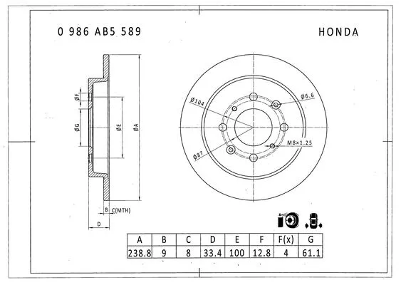 Brake Disc (0 986 AB5 589)