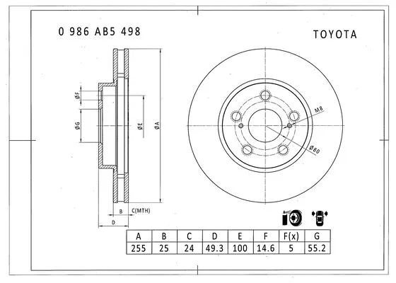 Brake Disc (0 986 AB5 498)