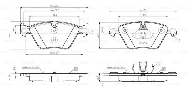 Brake Pad Set, disc brake (0 986 TB3 138)
