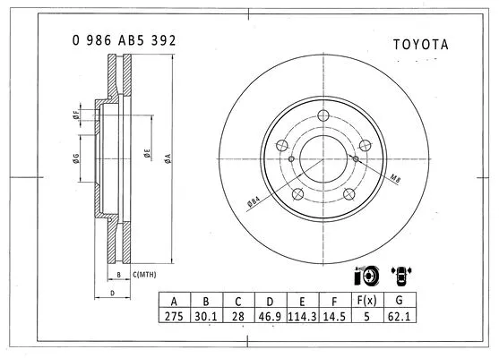 Brake Disc (0 986 AB5 392)