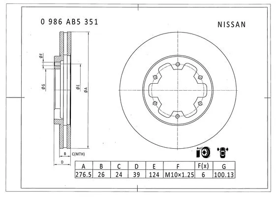 Brake Disc (0 986 AB5 351)