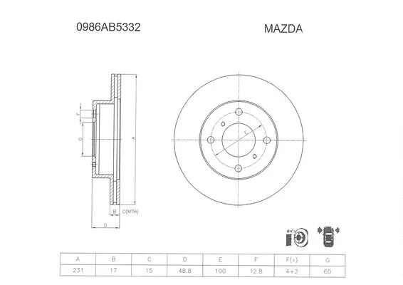 Brake Disc (0 986 AB5 332)