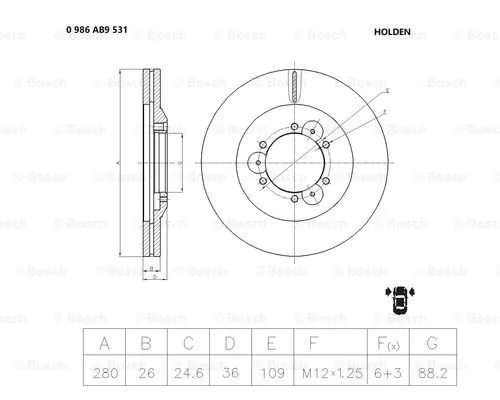 Brake Disc (0 986 AB9 531)
