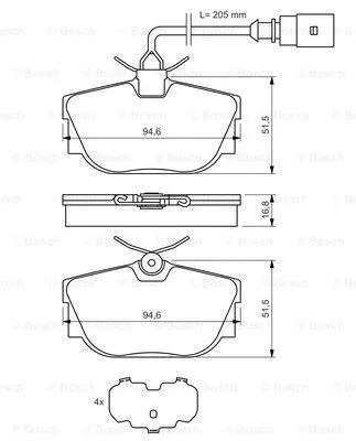 Brake Pad Set, disc brake (0 986 494 051)