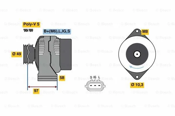 Alternator (0 986 080 010)