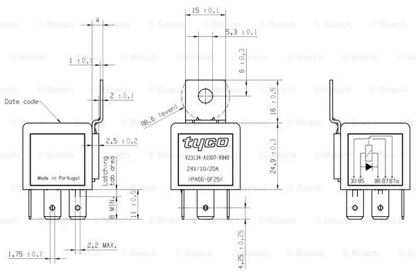 Relay, main current (0 332 204 212)
