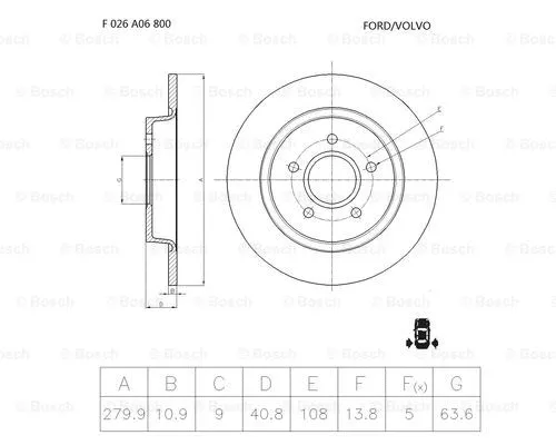 Brake Disc (F 026 A06 800)