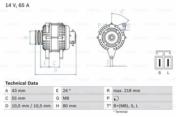 Alternator (0 986 081 740)