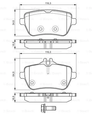Brake Pad Set, disc brake (0 986 TB3 208)