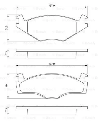 Brake Pad Set, disc brake (0 986 461 106)
