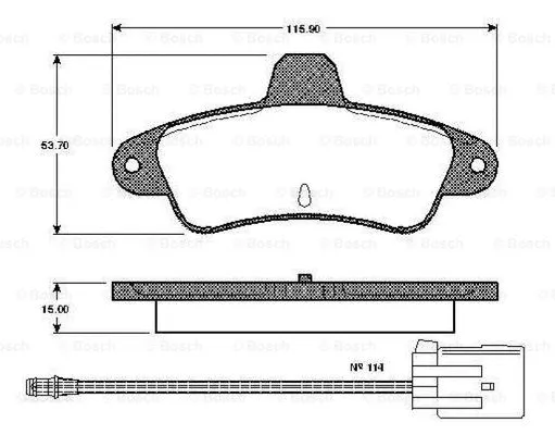 Brake Pad Set, disc brake (0 986 TB2 242)