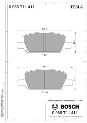 Brake Pad Set, disc brake (0 986 T11 411)