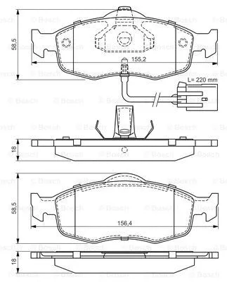 Brake Pad Set, disc brake (0 986 495 003)